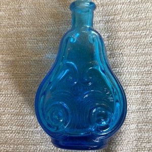 Small Vintage blue glass bottle